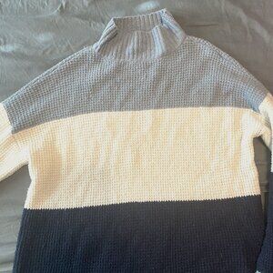 SO Colorblock Blue and White Women's Sweater Size L